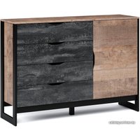 Комод Империал Стокгольм 1д 4ящ (дуб гранж песочный/железный камень)