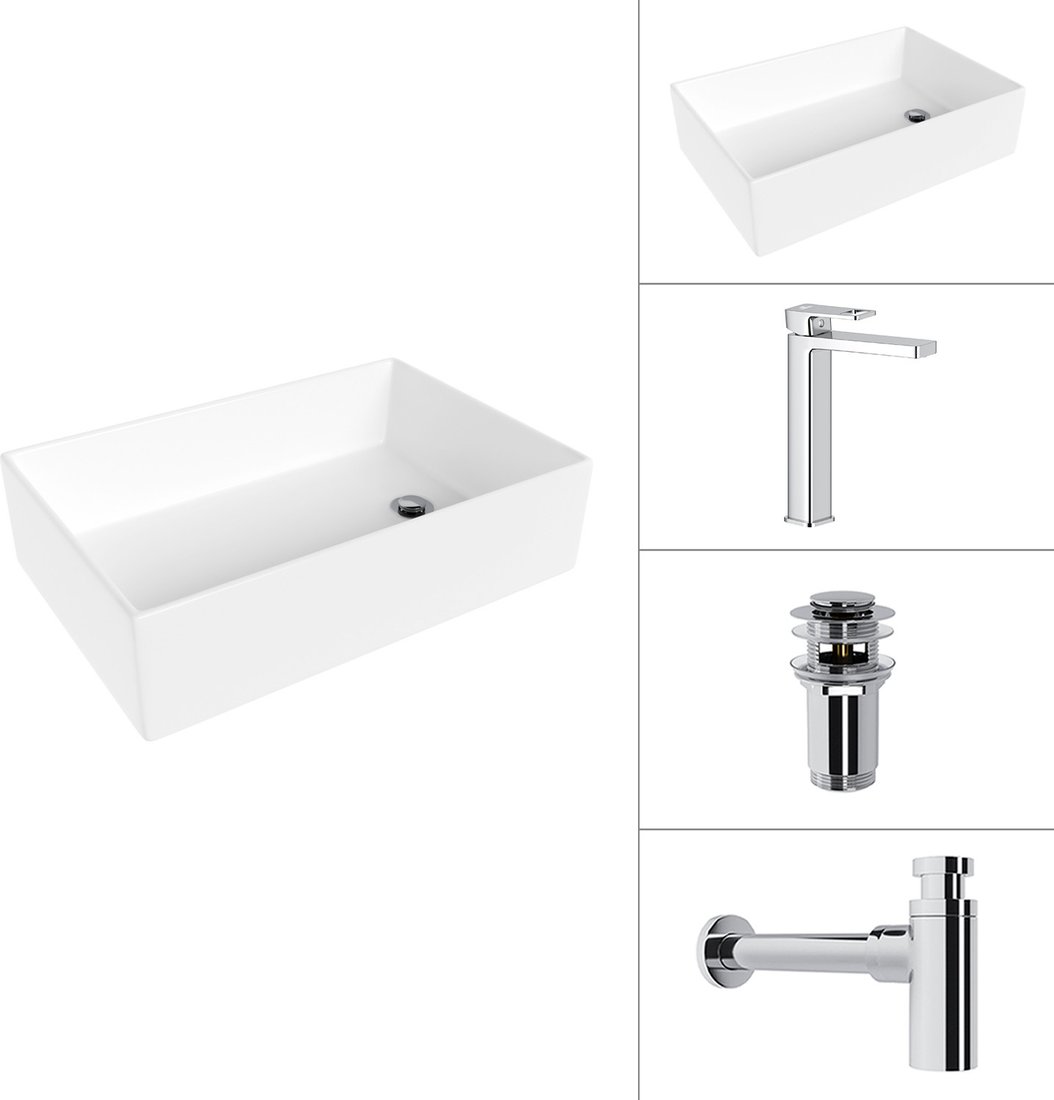Умывальник Lauter 21518-1 + Cascade 21СК0655C + сифон 21635CH + дон.клапан 21190CH (хром)