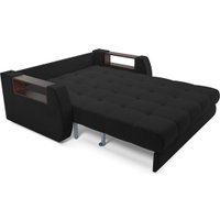 Диван Мебель-АРС Аккордеон Барон №3 ППУ 120x200 (велюр черный HB-178/17)