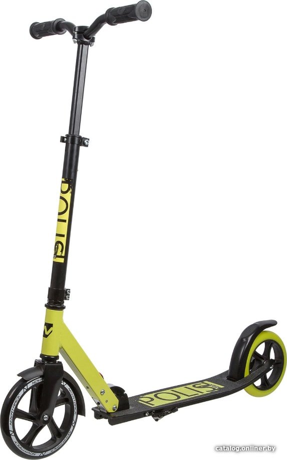 Двухколесный подростковый самокат Novatrack Polis 200 Pro 200.POLIS.LM20 (черный/лайм)