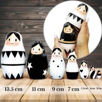 Развивающая игрушка Брестская Фабрика Сувениров Набор черно-белых матрешек (7 шт)