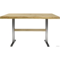 Кухонный стол Buro7 Двутавр 110 (с обзолом и сучками, дуб натуральный/серебро)