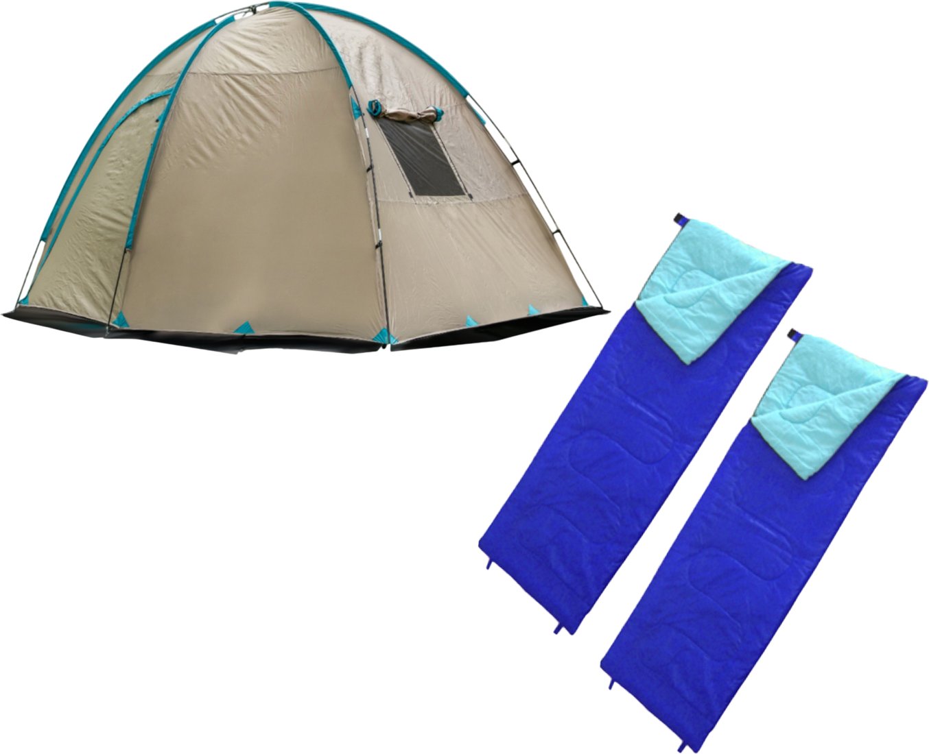 

Кемпинговая палатка Coyote CL-B15 и два спальных мешка Sundays ZC-SB001 (синий)