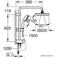 Душевая система  Grohe New Tempesta System 200 27389002