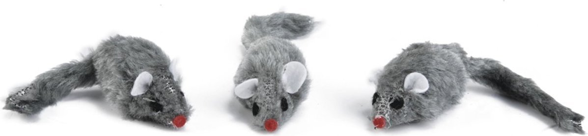 

Игрушка для кошек Beeztees Мышь с коротким ворсом 5 см белый 3 штуки