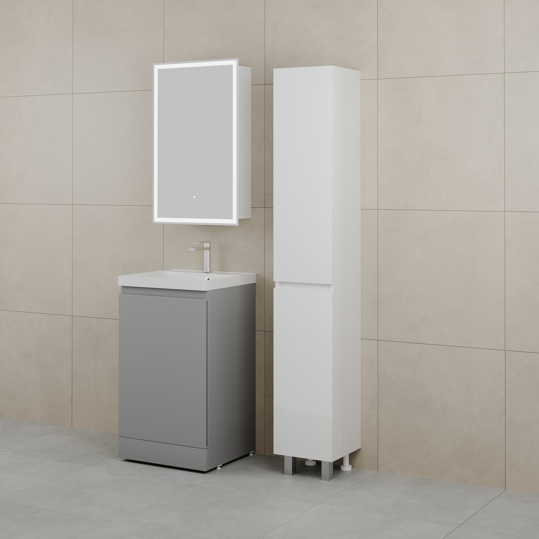 

Symbolite Тумба под умывальник Батлер Люкс Plus 1 ящик (серый)