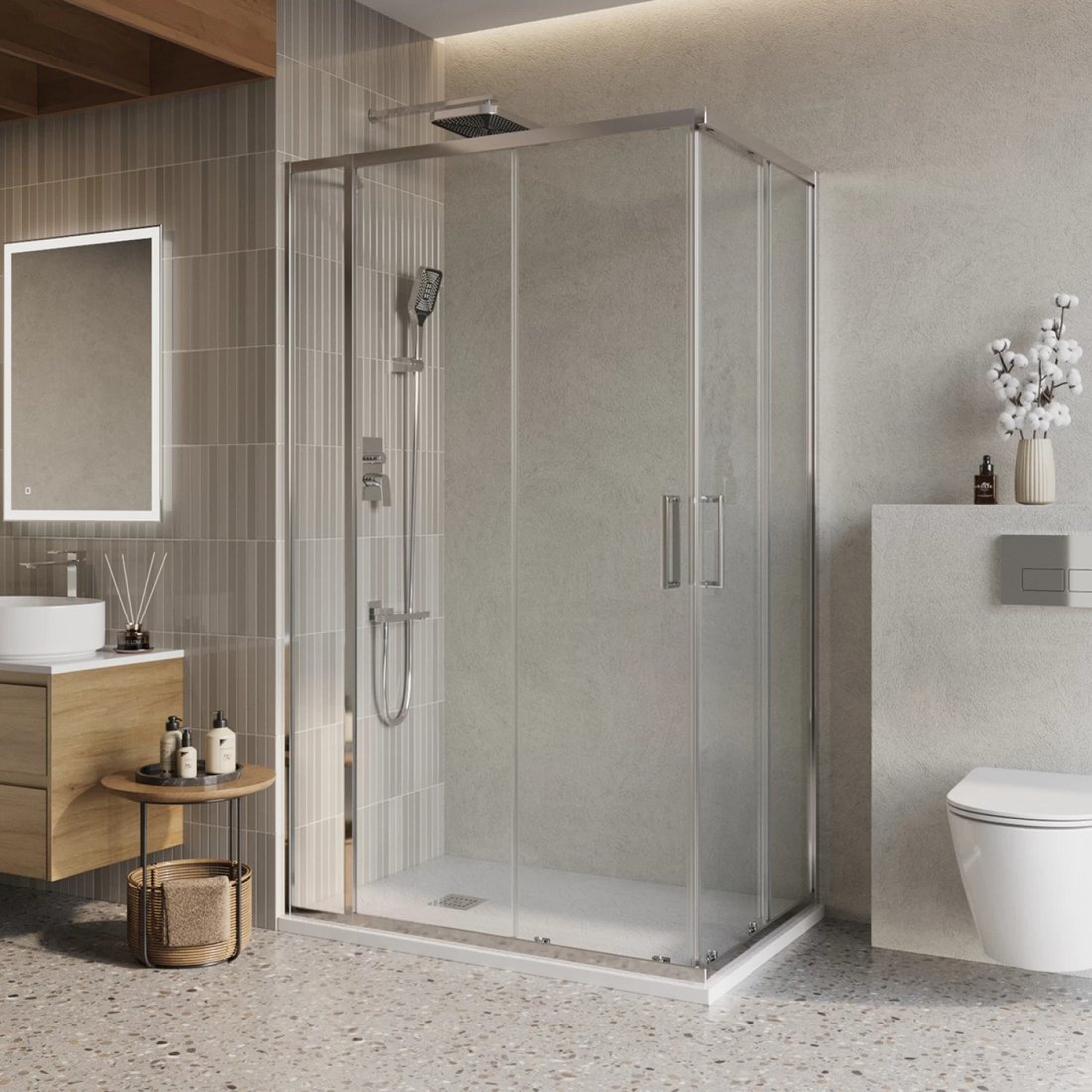Душевой уголок BelBagno LUCE-AH-21-110/80-C-Cr