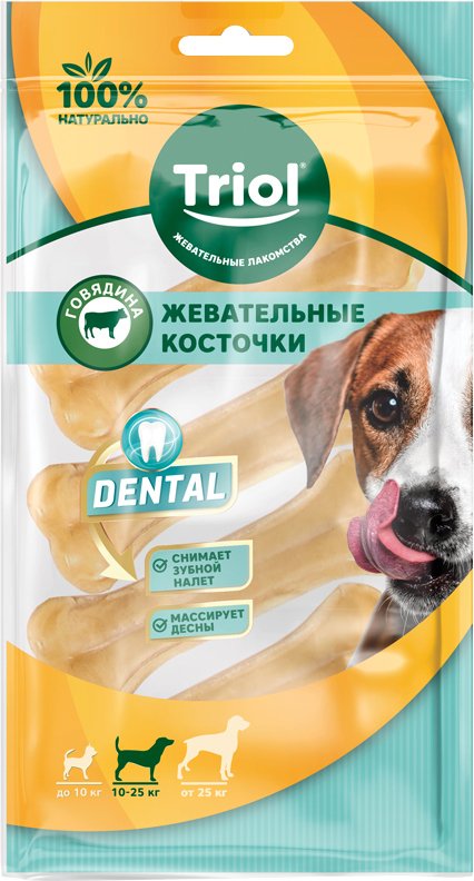 

Лакомство для собак Triol Косточки жевательные Dental 12.5 см (100-110 г)