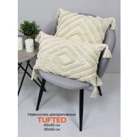 Чехол на подушку Matex Tufted ALEX-010 (молочный/бежевый меланж)