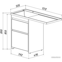  Belux Тумба под умывальник Ока Н 60-02 (1, белый глянец)
