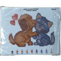 Набор для вышивания Русская сказка Котенок и щенок ЧБ-Д009