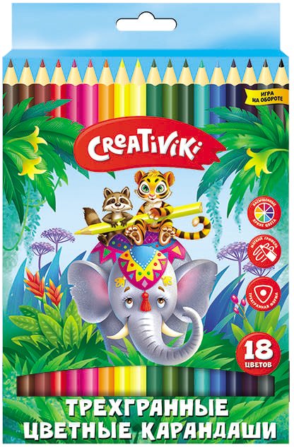 

Набор цветных карандашей Creativiki КЦТ18КР (18 цветов)