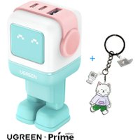 Сетевое зарядное Ugreen Nexode RG 65W CD361 (голубой/розовый) + брендированный брелок Ugreen