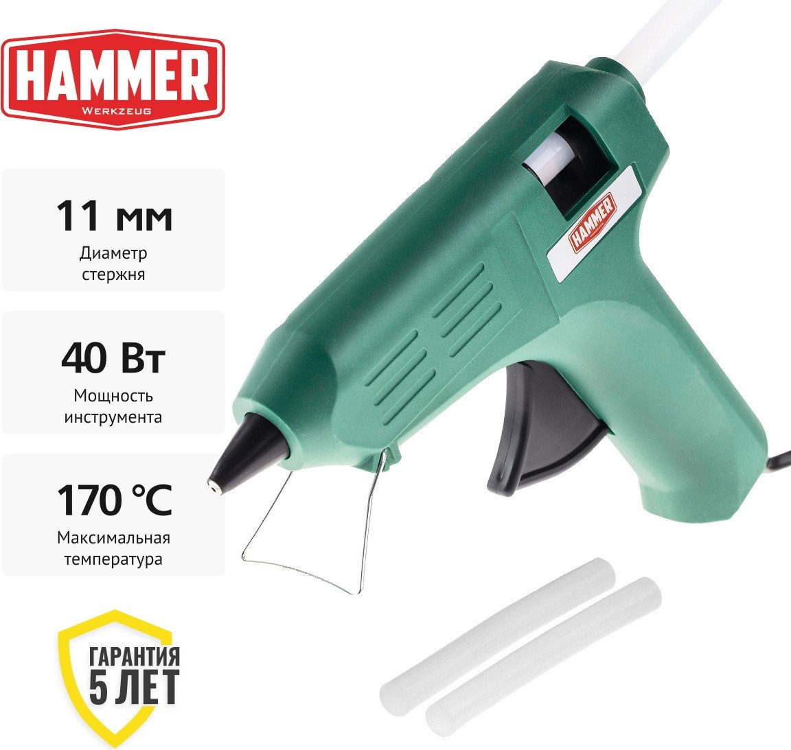 Термоклеевой пистолет Hammer Flex GN-11