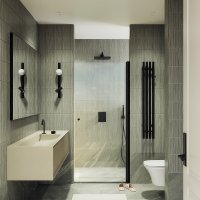 Душевая дверь MaybahGlass 198x60 MGD-797-6 (прозрачное стекло/черный)