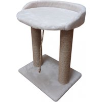 Когтеточка Bast С овальной полкой 55 (джут, бежевый)