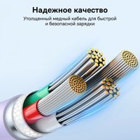 Кабель Baseus Pudding Series Fast Charging Cable 100W USB Type-A - USB Type-C (1.2 м, фиолетовый)