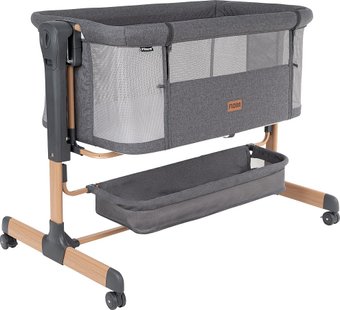Приставная детская кроватка Pituso Flora OD-B12 (темно-серый)