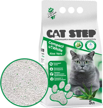 Cat Step Compact White Aloe Vera (с ароматом алоэ) 5 л