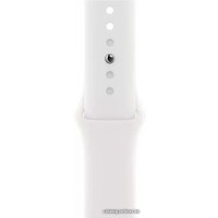 Умные часы Apple Watch Series 8 45 мм (алюминиевый корпус, серебристый/белый, спортивный силиконовый ремешок S/M)
