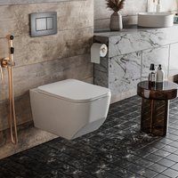 Унитаз подвесной Roxen Boro One Rimless 6 в 1 StounFix Dual Fresh 621774 (оружейная сталь/металл)