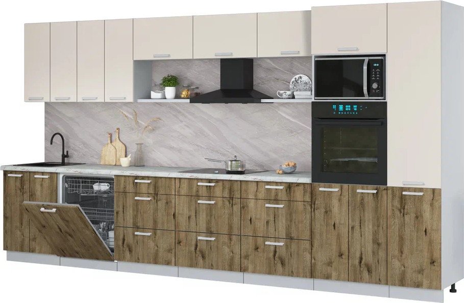 

Готовая кухня Интерлиния Мила Лайт 4.0-ПМ1 (персидский жемчуг/дуб веллингтон/серый каспий)