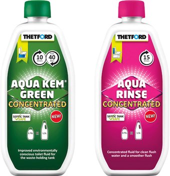 Жидкость для биотуалетов Thetford Aqua Kem Green 0.75 л + Aqua Rinse 0.75 л