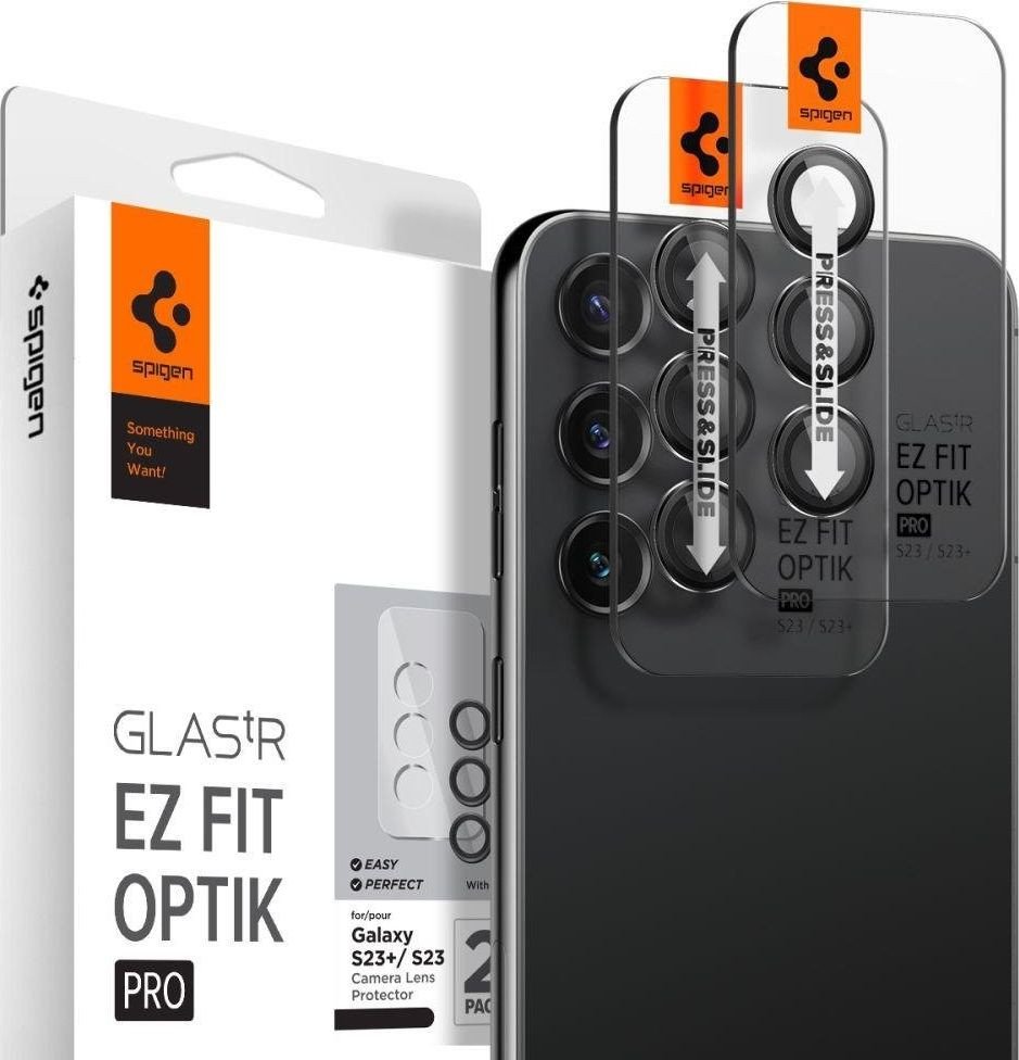 

Защитное стекло Spigen Optik TR EZ Fit camera protector для Galaxy S23 Plus/S23 AGL05962 (2шт)