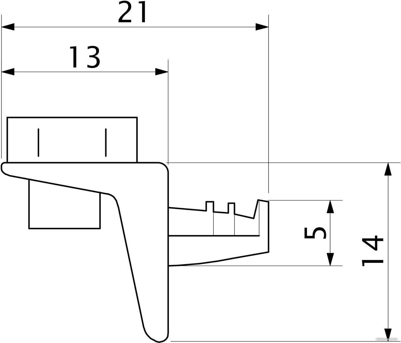 Полкодержатель AKS для стекла мет. SEKURA 0.8 никель (1уп.=100шт)