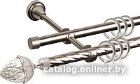 

Карниз для штор АС ФОРОС Grace D16K/16Г + наконечники Шишка (1.4м, сатин)