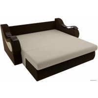 Диван Лига диванов Меркурий 100344 100 см (микровельвет, бежевый/коричневый)