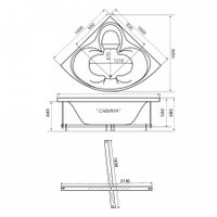 Ванна Triton Сабина 160x160 Экстра (с каркасом и сифоном)