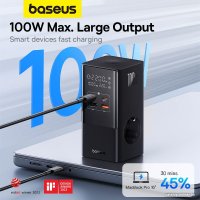 Сетевое зарядное Baseus PowerCombo Tower PowerStrip 2AC2+U2+С 100W CCGAN100-S2ACE