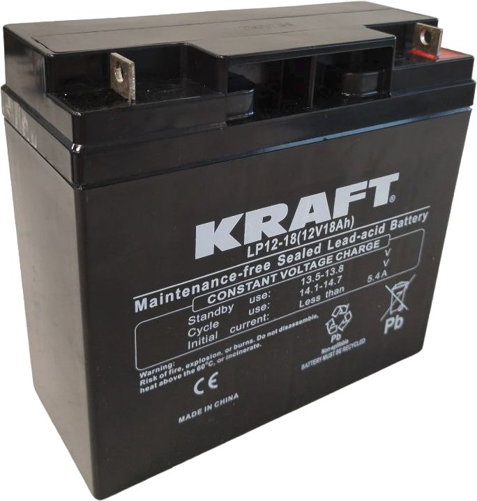 

Аккумулятор для ИБП KRAFT LP12-18 (12V/18Ah)