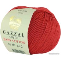 Пряжа для вязания Gazzal Baby Cotton 3443 50 г 165 м (красный)