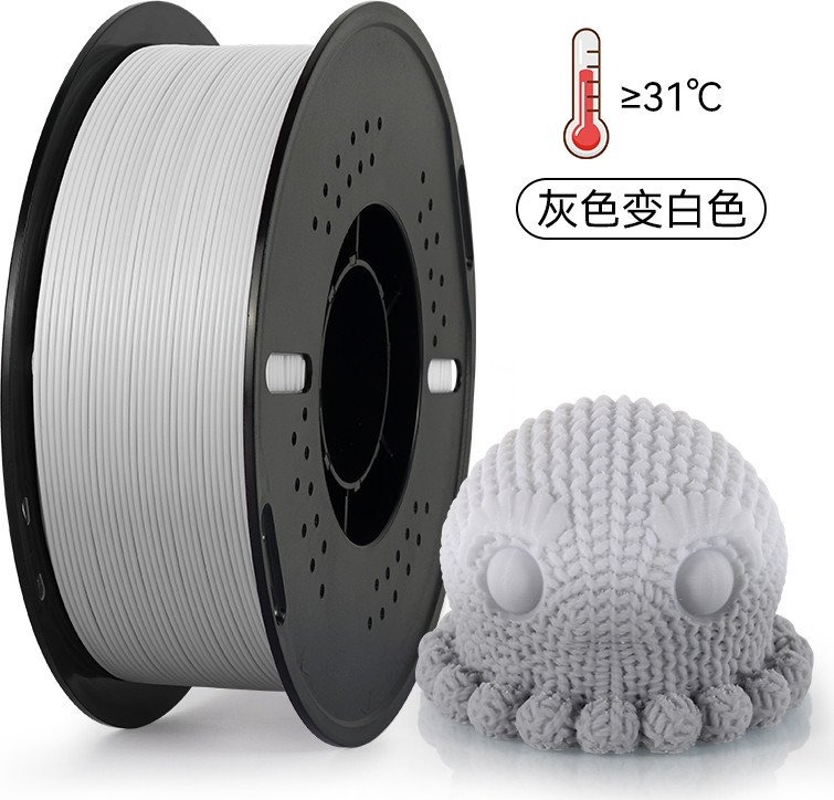 Филамент Kingroon Temperature Changing PLA 1.75мм HC139 (1кг, Gray/White)