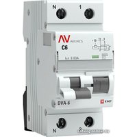 Дифференциальный автомат EKF Averes DVA-6 2P 6А 30мА(C)6кА тип AC rcbo6-1pn-6C-30-ac-av