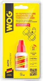 

WOG Фиксатор резьбовых соединений термостойкий Неразборный 9мл WGC0729