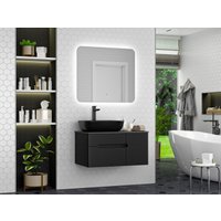  Misty Тумба под умывальник Роял 80 П-Роя-01080-021П2Я (подвесная, черный)