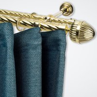 Карниз для штор Sundays Home Шайн Одеон 25мм+16мм двухрядный (золото, 2.4м)