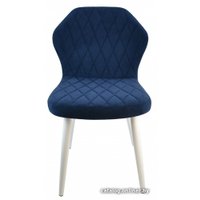 Стул Гальваник Бергамо (эмаль белый муар/Catania Dark Blue)