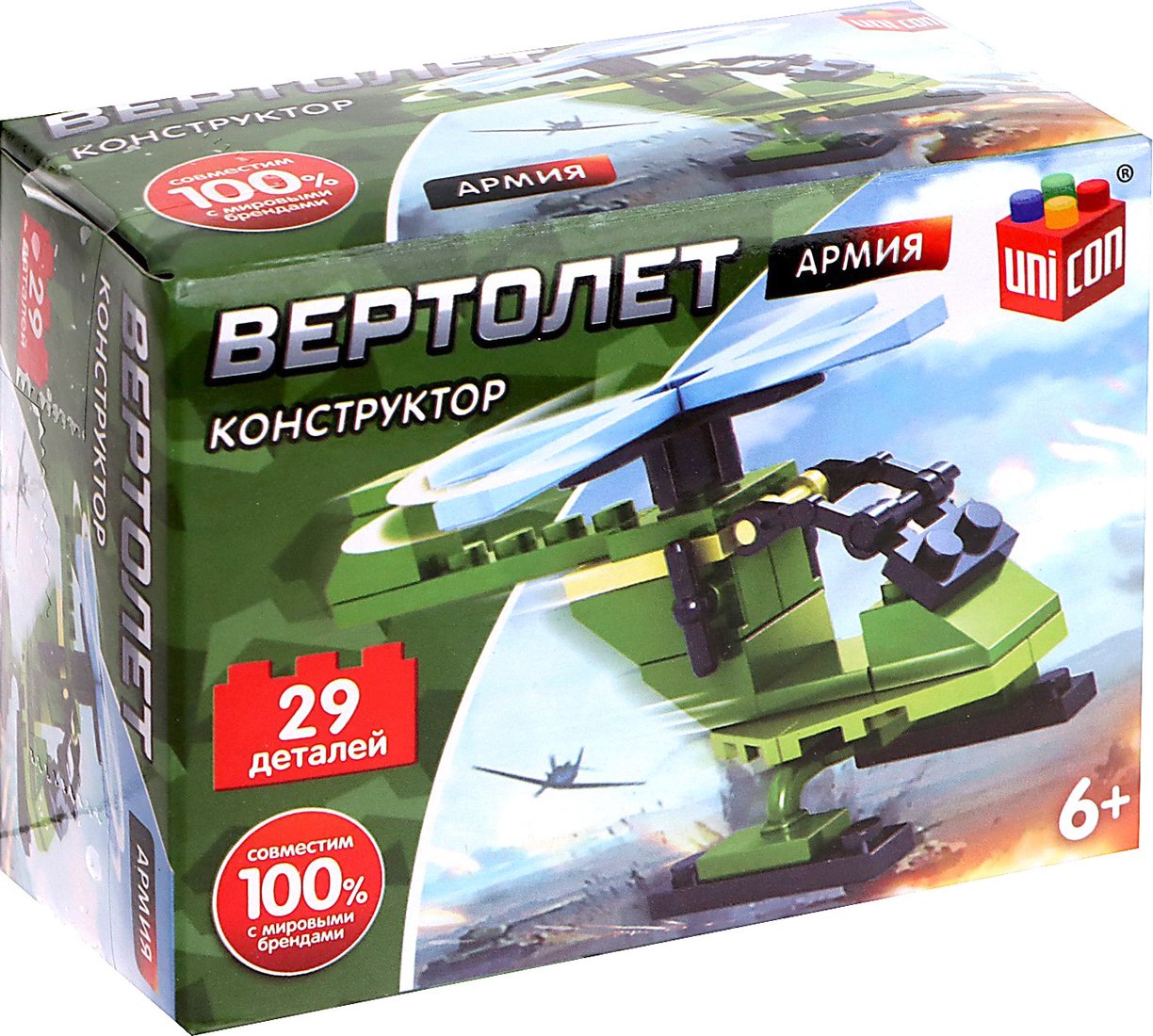 

Конструктор Unicon Армия. Вертолет 22902-15 9395867 (29эл)