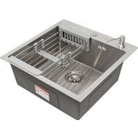 Кухонная мойка ARFEKA AF 500*505, коландер, дозатор Satin