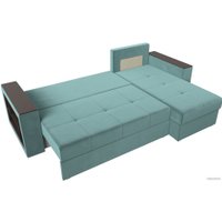 Угловой диван Лига диванов Дубай лайт правый 114149 (велюр бирюзовый)