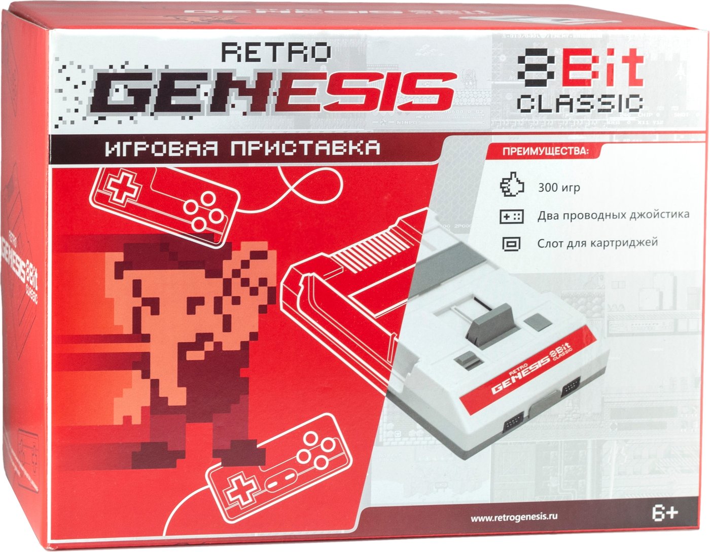 

Игровая приставка Retro Genesis 8 Bit Classic (2 геймпада, 300 игр)