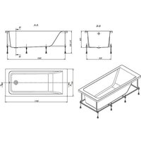 Ванна Roca Easy 170x75 ZRU9302899 + ZRU9302900