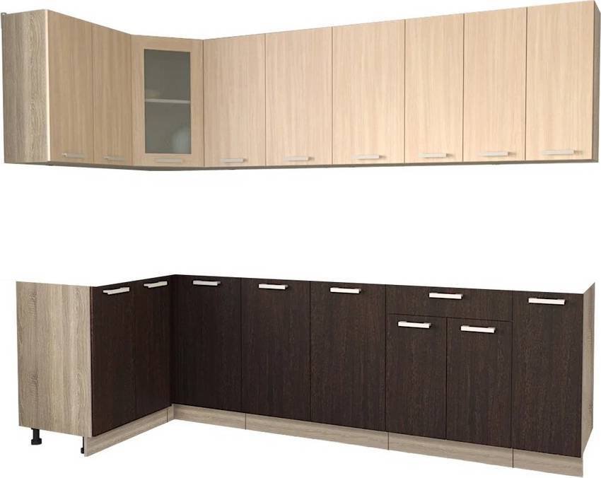 

Готовая кухня Интерлиния Мила 12x27 без столешницы (дуб молочный/дуб венге)