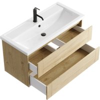  Aqwella Тумба с умывальником Astrid AST0108DD+FST80SLWB01 (дуб давос) в Бресте