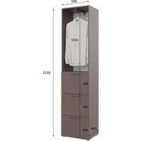 Шкаф распашной Горизонт Бонн 500 3 ящика (венге)