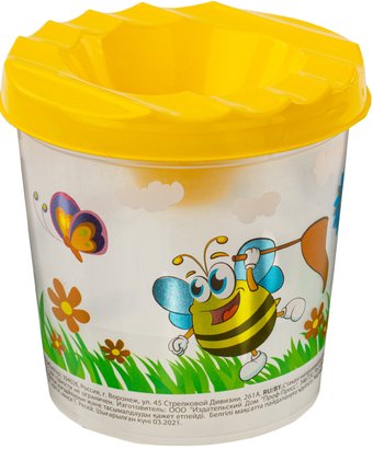 Стакан-непроливайка Юнландия Веселый шмель 191732 (желтый)